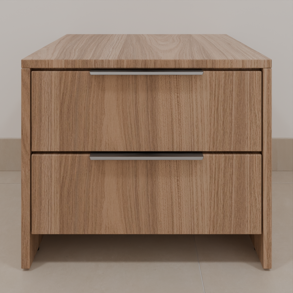 Mesa de Cabeceira Suíte 1 Freijó; Puxador Chanfro Usinado 45° Suíte Master Tipo 5