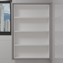 Armário Banho 1 Superior de Giro Beton; Puxador Porta Passante Banho 01  Tipo 5