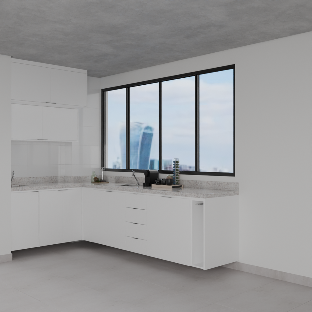 Armário Cozinha Branco Tx (Sudoeste / Bias Fortes - Apt 07 11)