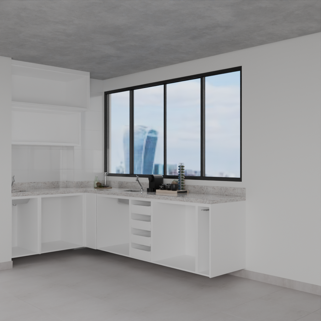 Armário Cozinha Branco Tx (Sudoeste / Bias Fortes - Apt 07 11)