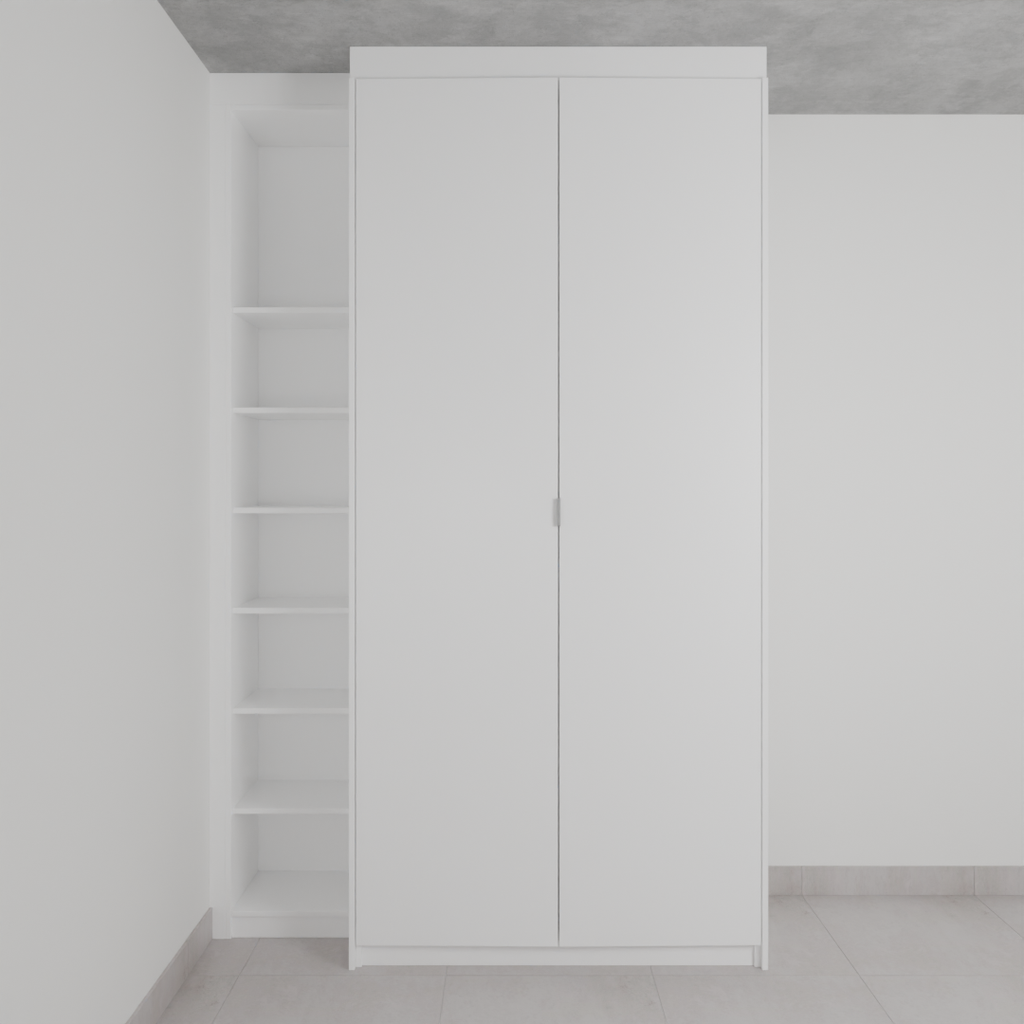 Armário Quarto Short Stay Porta de Giro Branco Tx (Sudoeste / Bias Fortes - Apt 09)