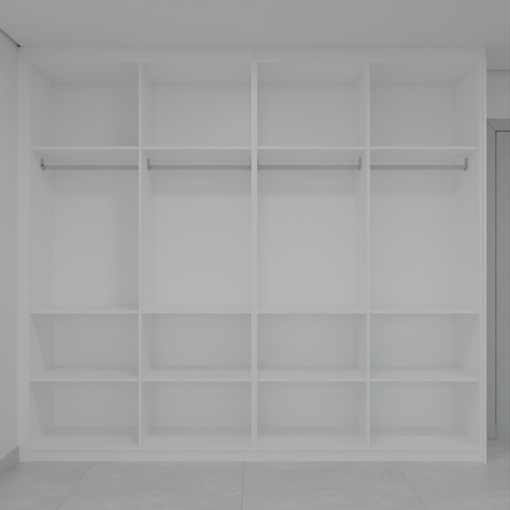 Armário Quarto 8 Portas de Giro Branco Tx (Sudoeste / Vale do Sereno – Apt 01 04 05 06 09 10)