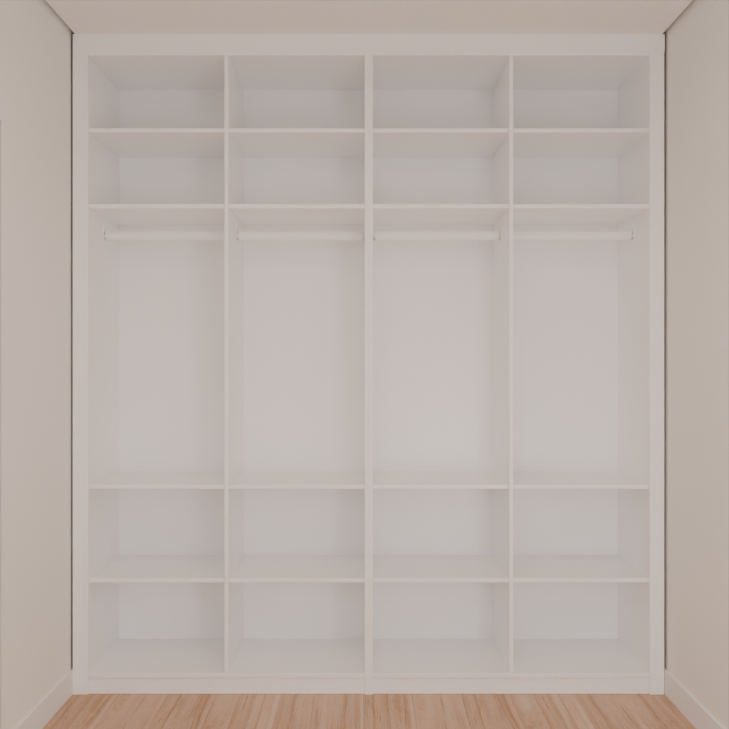 Armário Quarto Casal Porta de Giro Branco Tx (Sudoeste / Bias Fortes - Apt 08 10)