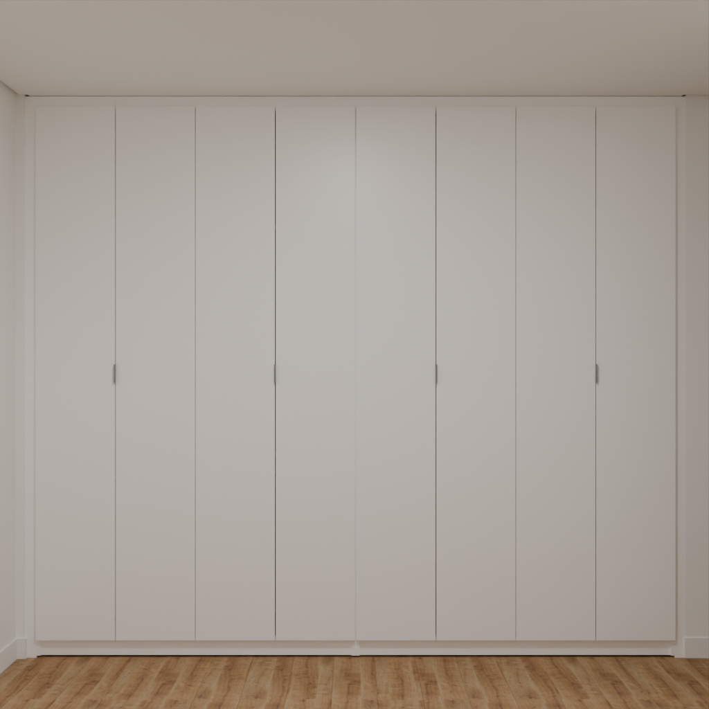 Armário Quarto 8 Portas de Giro Branco Tx (Sudoeste / Vale do Sereno – Apt 02 03 07 08 / Quarto Suite)