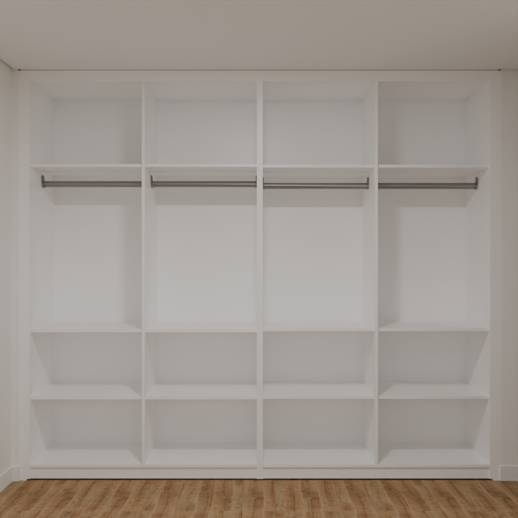 Armário Quarto 8 Portas de Giro Branco Tx (Sudoeste / Vale do Sereno – Apt 02 03 07 08 / Quarto Suite)