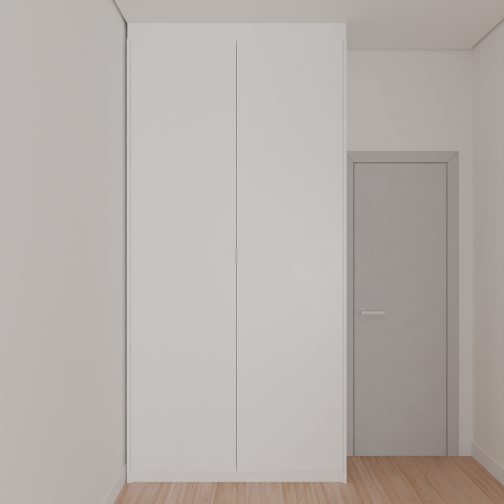 Armário Quarto Solteiro Porta de Giro Branco Tx (Sudoeste / Bias Fortes - Apt 08 10)