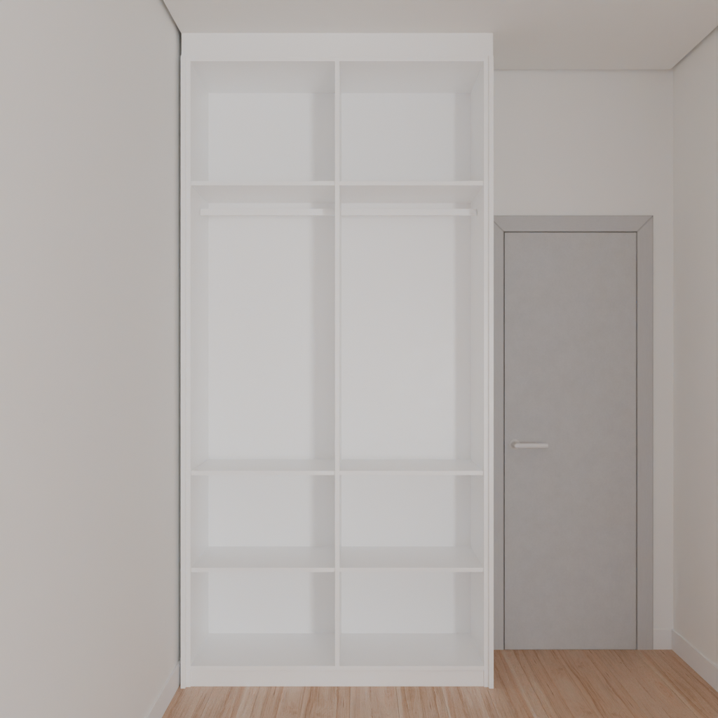 Armário Quarto Solteiro Porta de Giro Branco Tx (Sudoeste / Bias Fortes - Apt 08 10)