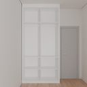 Armário Quarto Solteiro Porta de Giro Branco Tx (Sudoeste / Bias Fortes - Apt 08 10)