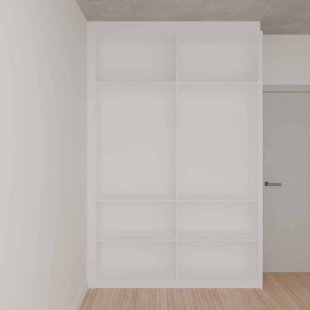 Armário Quarto Solteiro Porta de Giro Branco Tx (Sudoeste / Bias Fortes - Apt 03 04)