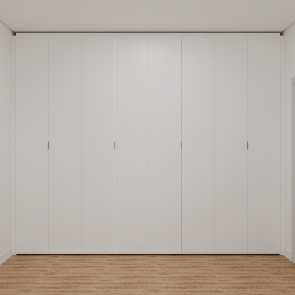 Armário Quarto Solteiro 8 Portas de Giro Branco Tx (Sudoeste / Vale do Sereno – Apt 02 03 07 08)