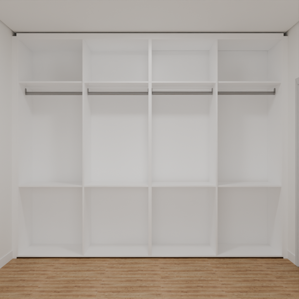 Armário Quarto Solteiro 8 Portas de Giro Branco Tx (Sudoeste / Vale do Sereno – Apt 02 03 07 08)