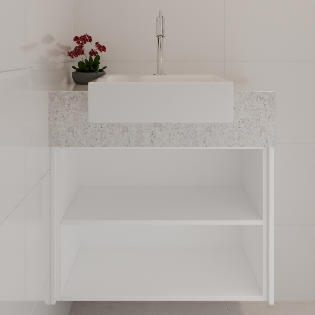 Armário de Banheiro Porta de Giro Branco Tx (Sudoeste / Bias Fortes - Apt 03 04 / Suite)