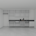 Armário Cozinha Completo Cinza Cobalto (Sudoeste / Vale do Sereno – Apt 01 04 05 06 09 10)