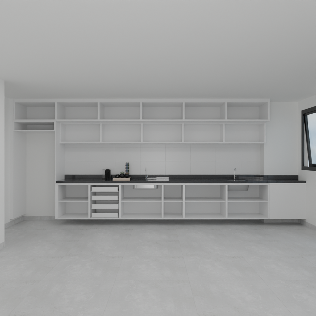 Armário Cozinha Completo Cinza Cobalto (Sudoeste / Vale do Sereno – Apt 02 03 07 08)