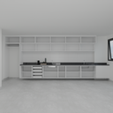 Armário Cozinha Completo Cinza Cobalto (Sudoeste / Vale do Sereno – Apt 02 03 07 08)