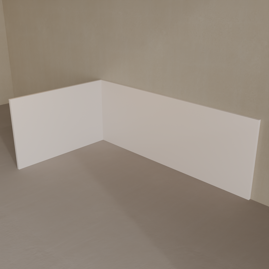 Cabeceira Solteiro MDF 194+263 cm x 86 cm (LxA) Cinza Cobalto (Sudoeste / Bias Fortes - Apt 03 04)