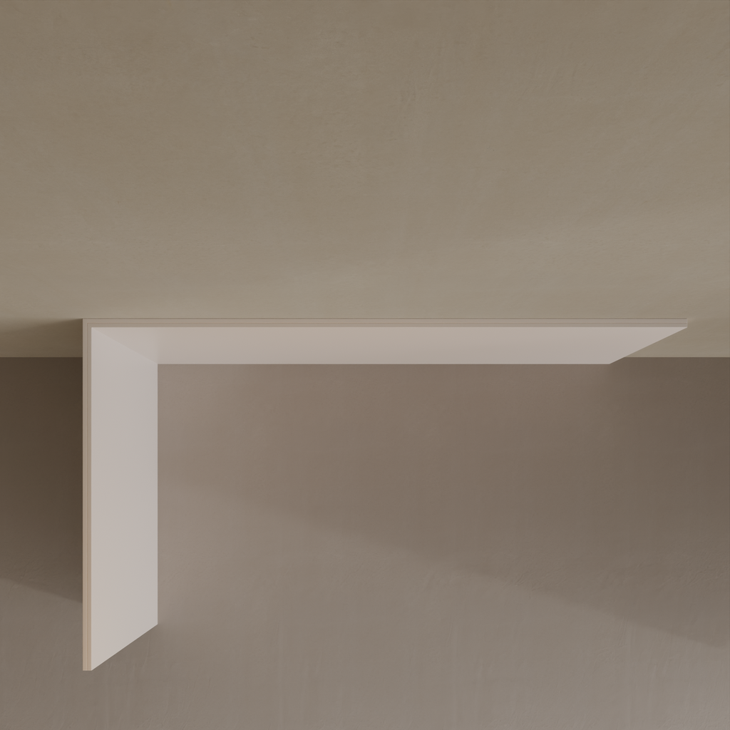 Cabeceira Solteiro MDF 194+263 cm x 86 cm (LxA) Cinza Cobalto (Sudoeste / Bias Fortes - Apt 03 04)
