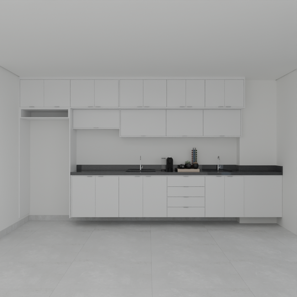 Armário Cozinha Completo Branco TX (Sudoeste / Vale do Sereno – Apt 01 04 05 06 09 10) (CxB)