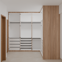 Closet Suíte Master de Giro Freijó; Puxador Slim Prata Suíte Master Tipo 1 Tipo 2 Tipo 5