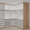 Closet Suíte Master de Giro Freijó; Puxador Slim Prata Suíte Master Tipo 5