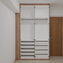 Closet Suíte 1 de Giro Freijó; Puxador Slim Prata Suíte 01 Tipo 1 Tipo 5