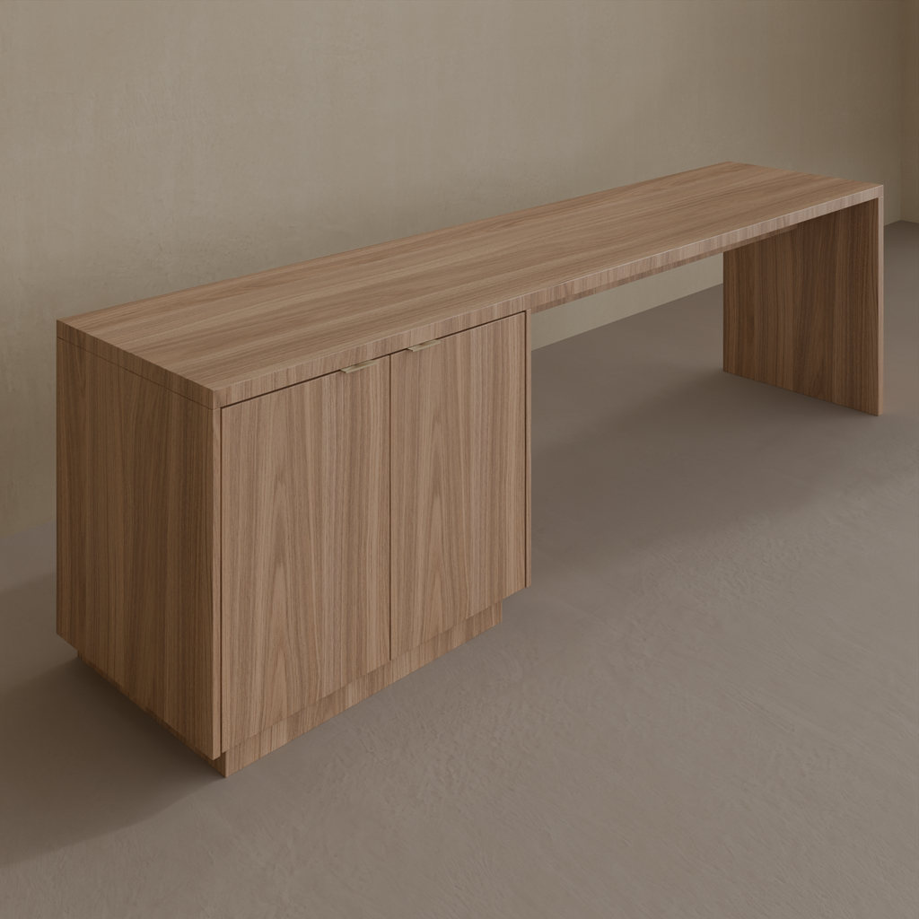 Rack e Escrivaninha Louro Freijó (Sudoeste / Vale do Sereno – Apt 01 04 05 06 09 10)