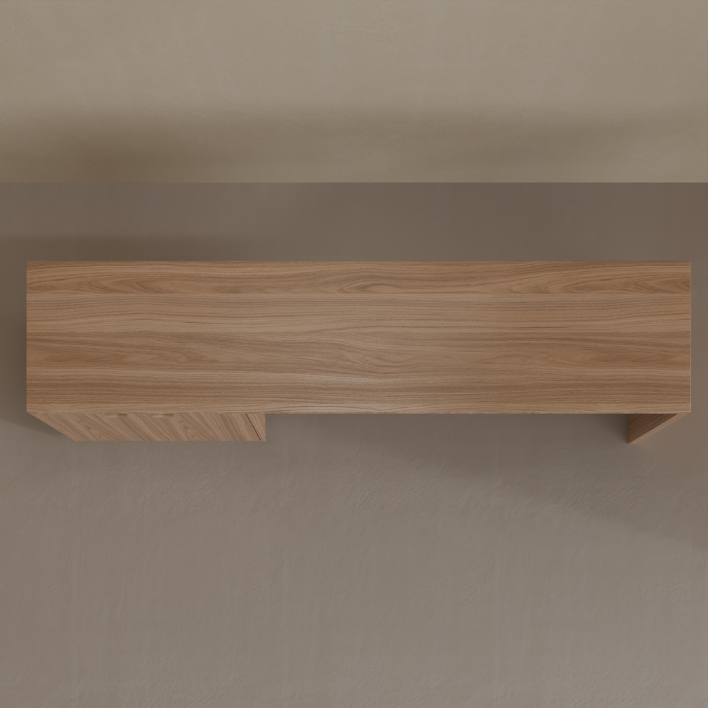 Rack e Escrivaninha Louro Freijó (Sudoeste / Vale do Sereno – Apt 01 04 05 06 09 10)