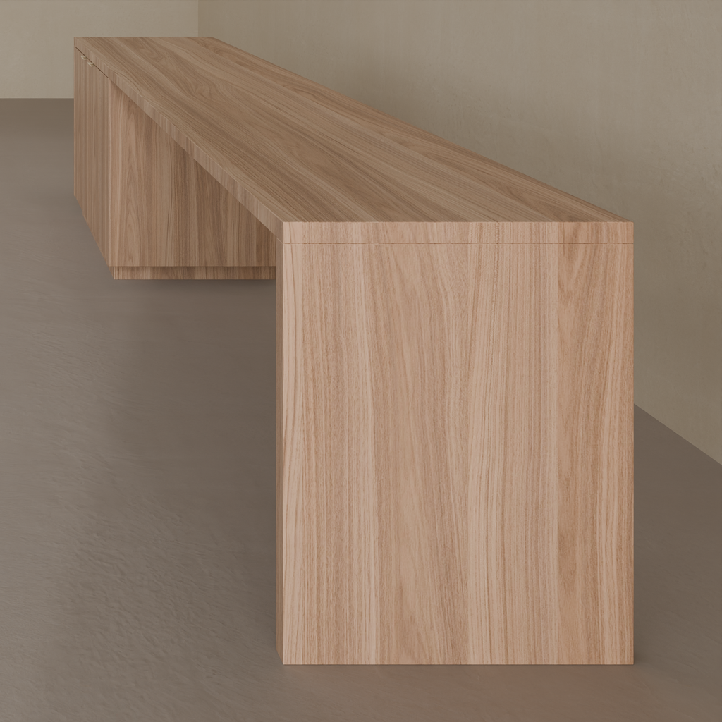 Rack e Escrivaninha Louro Freijó (Sudoeste / Vale do Sereno – Apt 01 04 05 06 09 10)