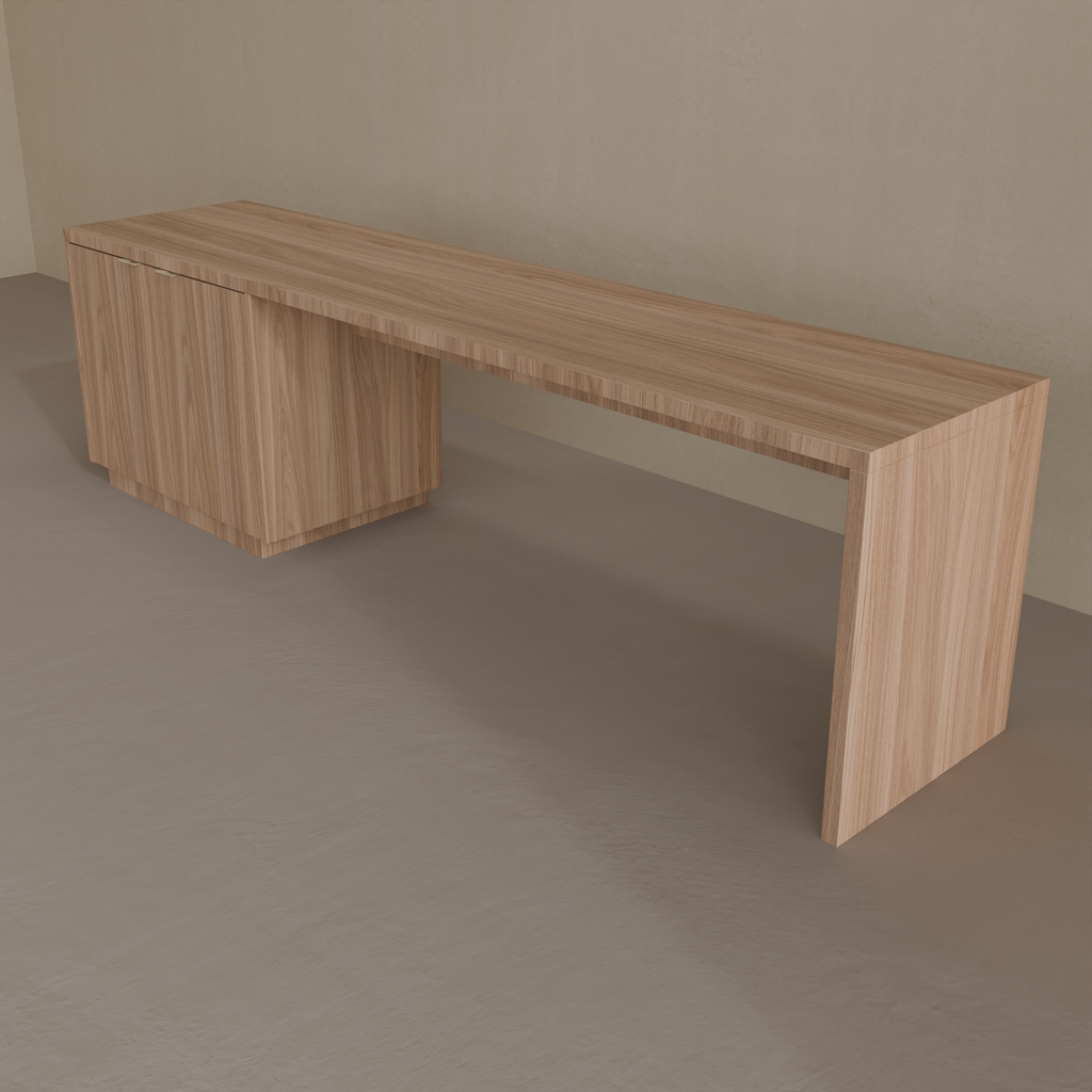 Rack e Escrivaninha Louro Freijó (Sudoeste / Vale do Sereno – Apt 01 04 05 06 09 10)