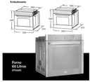 Forno Elétrico de Embutir EOS 65 Litros Porta de Vidro Espelhado (EFE65EE)