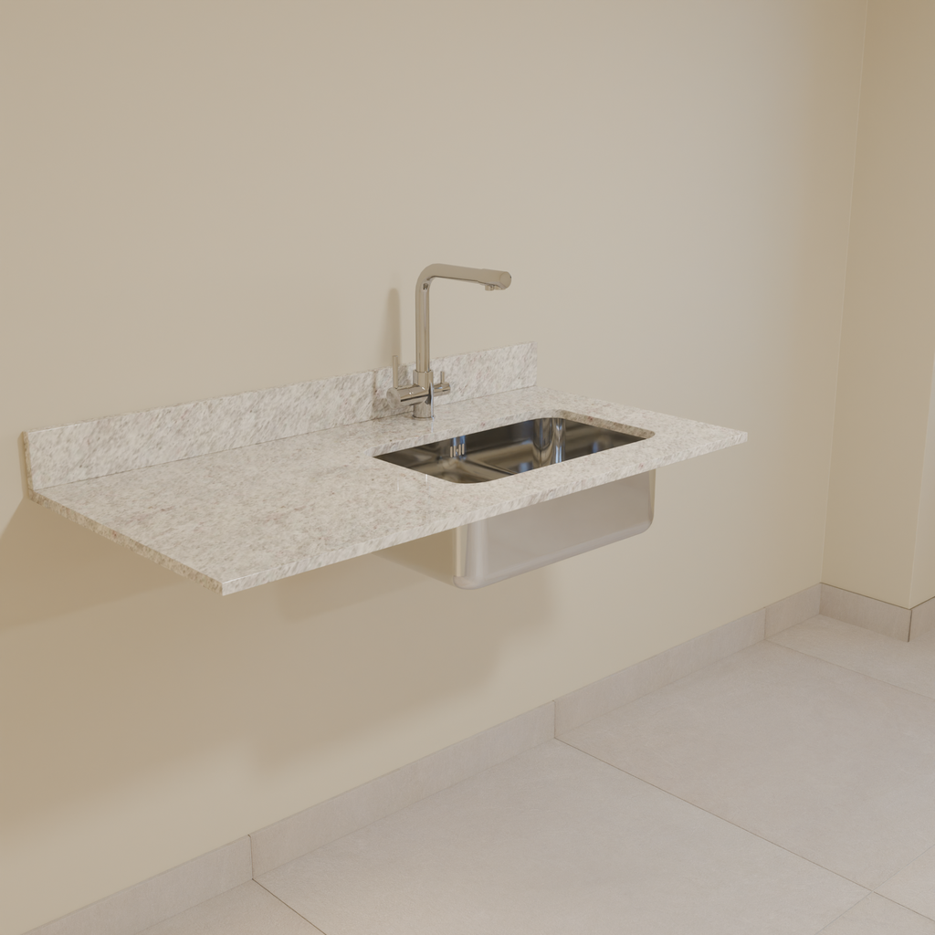 Bancada Branco Itaúna 1,20m com cuba Gourmet Cozinha