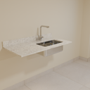 Bancada Branco Itaúna 1,20m com cuba Gourmet Cozinha