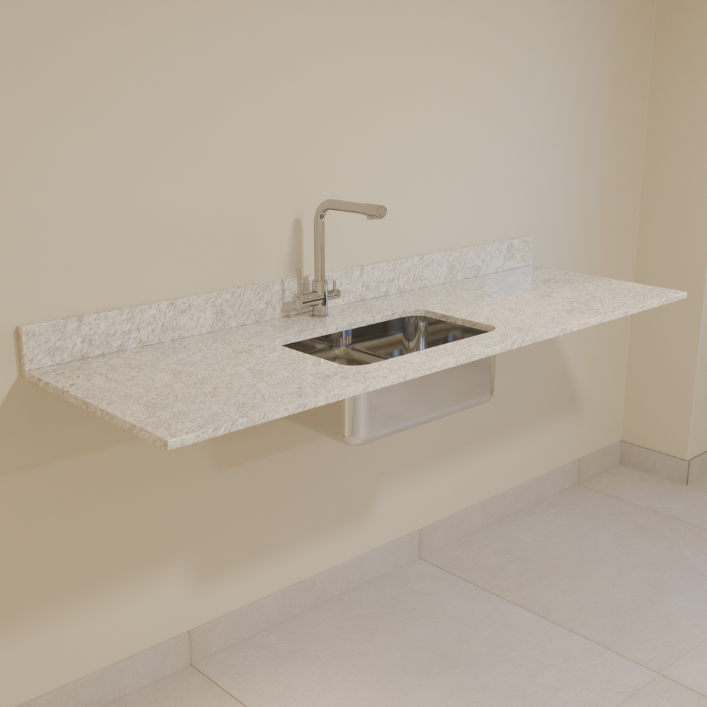 Bancada Branco Itaúna 1,80m com cuba Gourmet   Cozinha 