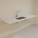 Bancada Branco Itaúna 1,80m com cuba Gourmet   Cozinha 