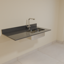 Bancada Preto São Gabriel 1,20m com cuba Gourmet Cozinha 