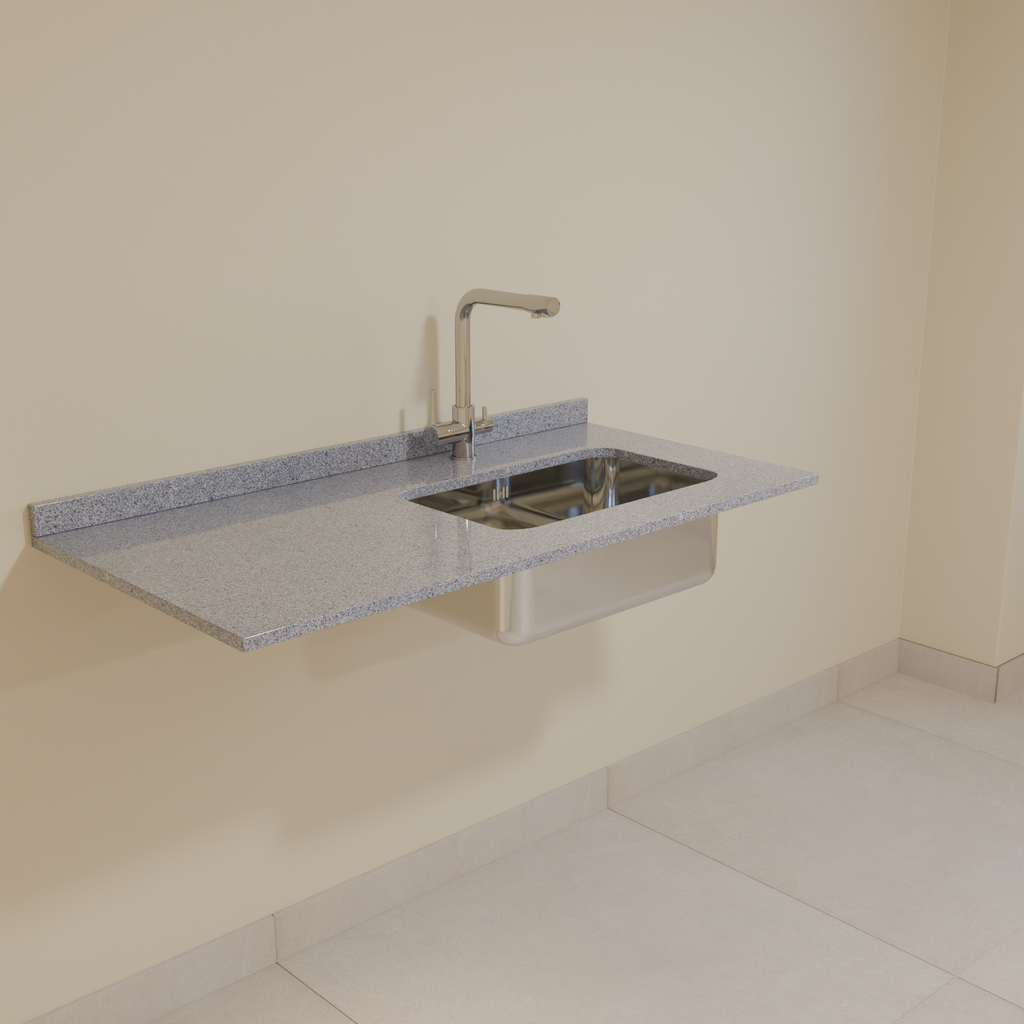 Bancada entregue pela construtora 1,20m cinza andorinha (Padrão construtora)