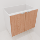 Armário Banheiro 2 Portas Giro 0,65m - Branco Tx Freijo com Puxador Slim