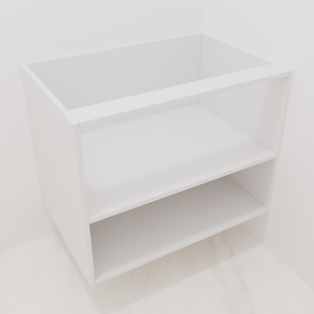 Armário Banheiro 2 Portas Giro 0,65m - Branco Tx Freijo com Puxador Slim