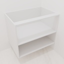 Armário Banheiro 2 Portas Giro 0,65m - Branco Tx Freijo com Puxador Slim