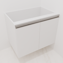 Armário Banheiro 2 Portas Giro 0,65m - Branco Tx com Puxador Cava