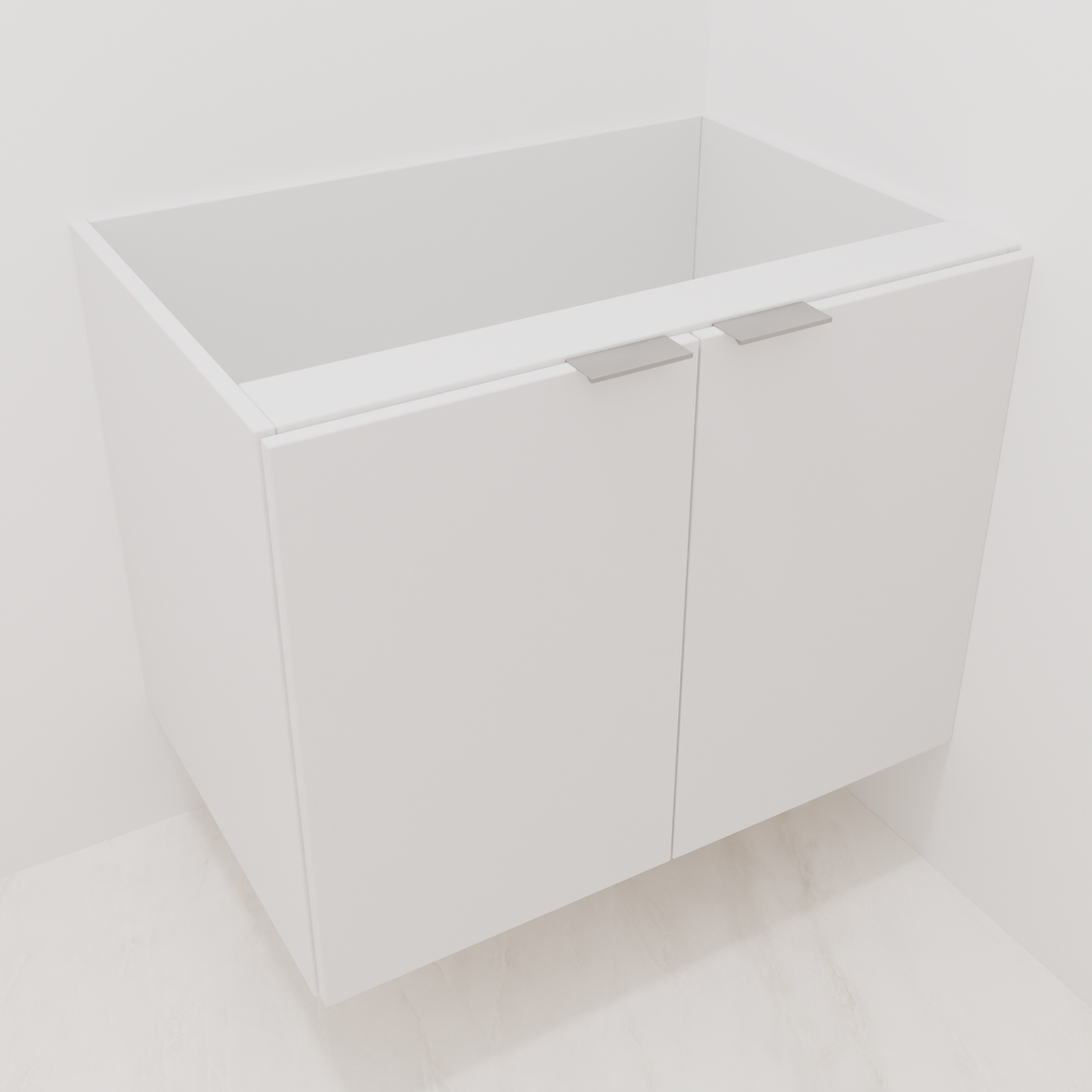 Armário Banheiro 2 portas Giro 0,65m - Branco Tx com Puxador Slim