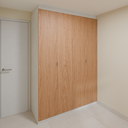 Armário Quarto 1,60m com 4 portas de giro - Branco Tx  e Freijó com puxador slim 