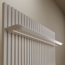 Painel ripado slim 1,40m com prateleira led - Off white