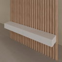 Painel ripado slim 1,40m com prateleira led e rack - Amadeirado