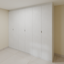 Armário Quarto 2,60m com 6 portas de giro - Branco Tx com puxador slim