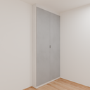 Armário Quarto 1,10m com 2 portas de giro - Branco Tx e Cinza com puxador slim