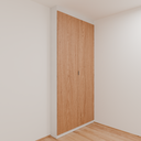 Armário Quarto 1,10m com 2 portas de giro - Branco Tx e Freijó com puxador slim