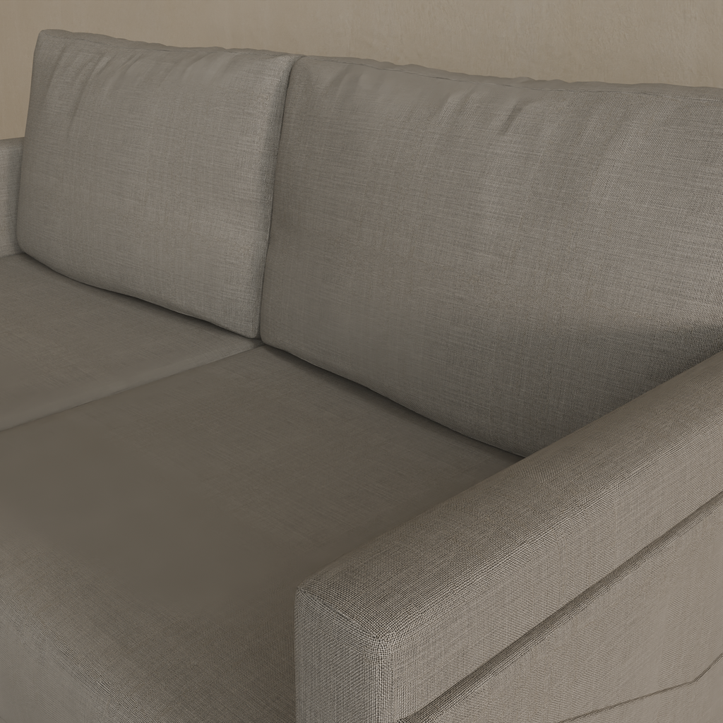 Sofá Arthur 2 Lugares 180cm 2 Braços Pés Imbuia Tecido Linho Cinza Escuro