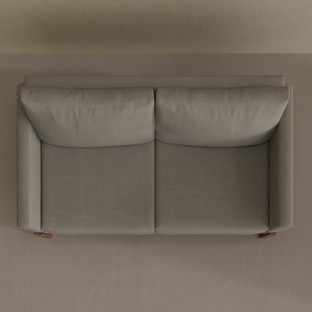 Sofá Arthur 2 Lugares 180cm 2 Braços Pés Imbuia Tecido Linho Cinza Escuro