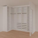 Closet Quarto Casal com Porta Branco Tx (Sudoeste / Bias Fortes - Apt 03 04)